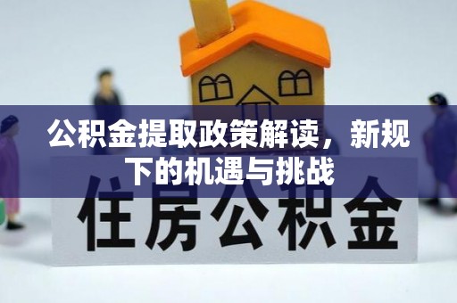 崇安公积金提取政策解读，新规下的机遇与挑战