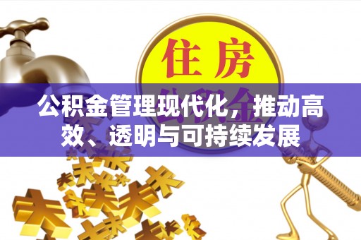 崇安公积金管理现代化，推动高效、透明与可持续发展
