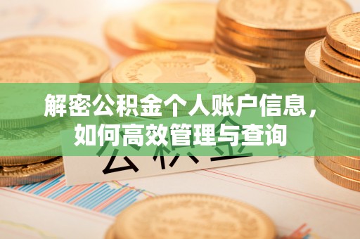 崇安解密公积金个人账户信息，如何高效管理与查询