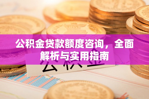 崇安公积金贷款额度咨询，全面解析与实用指南